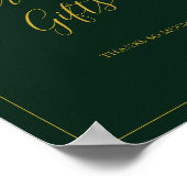 Simple Christmas | Green Cards and Gifts Sign ポスター (角)