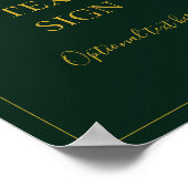 Simple Christmas | Green Cards & Gifts Custom Sign ポスター (角)