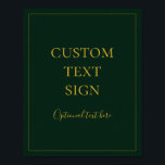 Simple Christmas | Green Cards & Gifts Custom Sign ポスター<br><div class="desc">This simple Christmas | green cards & gifts custom sign is perfect for your minimalist modern winter wedding. The classic gold luxury calligraphy, along with the traditional green background, all bordered with a minimal frame, is sure to complete the colorful holiday vibe you're looking for. You can personalize with your...</div>