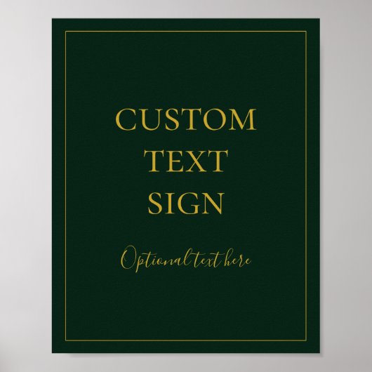 Simple Christmas | Green Cards & Gifts Custom Sign ポスター (正面)