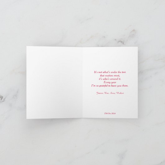 Simple Christmas greetings. シーズンカード (内部)