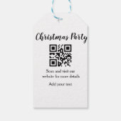 Simple christmas party website barcode QR add name ギフトタグ (裏面)