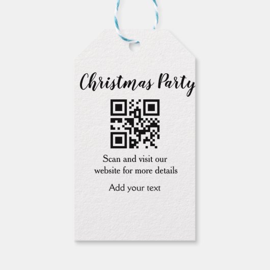 Simple christmas party website barcode QR add name ギフトタグ (裏面)