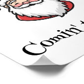 Simple Christmas Santa Poster ポスター (角)
