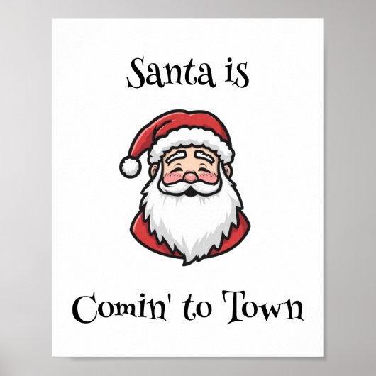 Simple Christmas Santa Poster ポスター (正面)