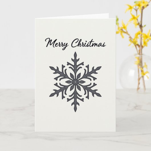 Simple Christmas Snowflake Greeting Card カード (黄色い花)