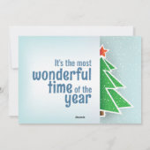 Simple Christmas Tree Most Wonderful Time Photo シーズンカード (裏面)