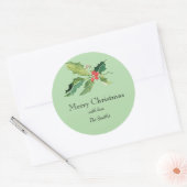 Simple Christmas Watercolor Botanical Classis ラウンドシール (封筒)