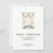 Simple Christmas Window Earthy Gold Minimal Card シーズンカード (正面)