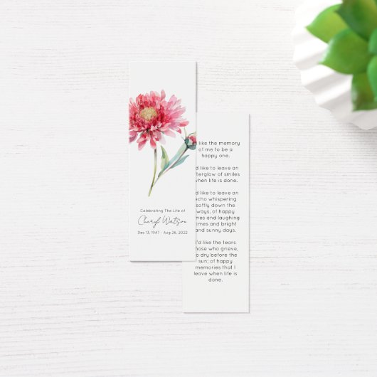 Simple Chrysanthemum Funeral Memorial Bookmark (デスク)