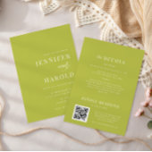 Simple Citrus Green Minimalist All in One Wedding 招待状