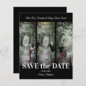 Simple Classic 3 Photos Collage Engaged Couple (正面/裏面)