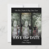 Simple Classic 3 Photos Collage Engaged Couple (正面)