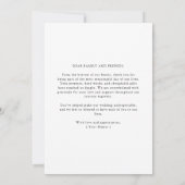 Simple Classic Black and White Wedding Photo サンキューカード (裏面)