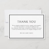 Simple Classic Black Frame Funeral Sympathy Photos サンキューカード (正面)