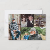 Simple Classic Black Frame Funeral Sympathy Photos サンキューカード (裏面)