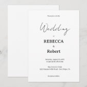 Simple Classic Black & White Wedding Invite 招待状 (正面/裏面)