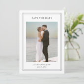Simple Classic Border 2 Photo Elegant Wedding セーブザデート (スタンド正面)