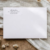 Simple Classic Calligraphy Wedding Return Address ラベル