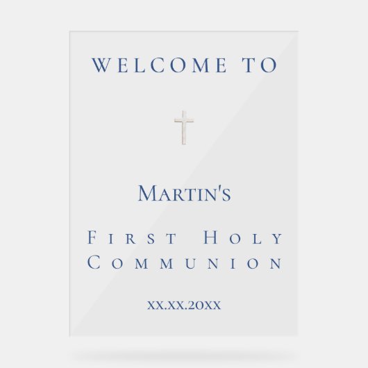 simple classic First Holy Communion welcome  アクリルサイン (正面)