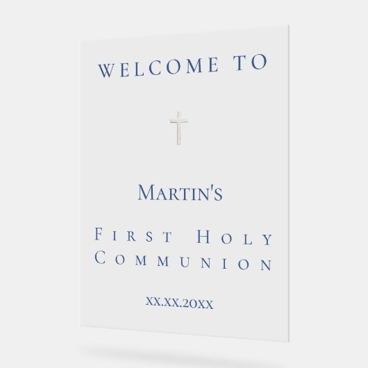 simple classic First Holy Communion welcome  アクリルサイン (傾斜)
