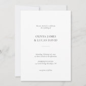Simple Classic Formal Photo Wedding Invitation 招待状 (正面)