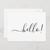 Simple Classic Hello Postcard with Clean White Des ポストカード (正面/裏面)
