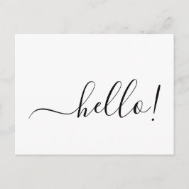 Simple Classic Hello Postcard with Clean White Des ポストカード