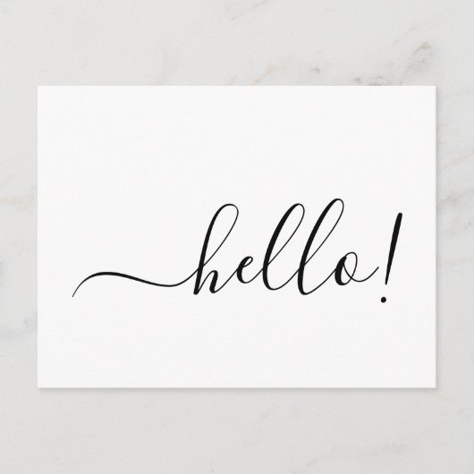Simple Classic Hello Postcard with Clean White Des ポストカード (正面)