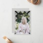 Simple Classic Lace Photo Funeral Service ノートカード (正面/裏面インサイチュ)