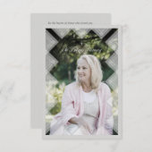 Simple Classic Lace Photo Funeral Service ノートカード (正面/裏面)