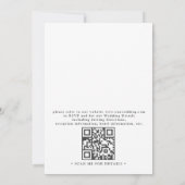 Simple Classic Love Script Rose QR Code Wedding 招待状 (裏面)
