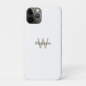 Simple Classic Monogram with Name iPhone Case Case-Mate iPhoneケース (裏)