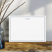 Simple Classic Navy Blue Monogram ノートカード