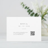 Simple Classic QR Code Wedding RSVP Card (スタンド正面)