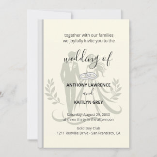 Simple Classic Wedding Invitation – Customizable 招待状