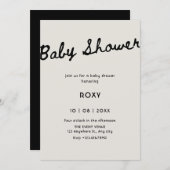 Simple classy baby shower 招待状 (正面/裏面)