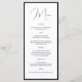 Simple Classy Black & White Border Script Wedding メニュー (正面)