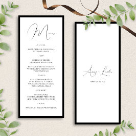 Simple Classy Black & White Border Script Wedding メニュー