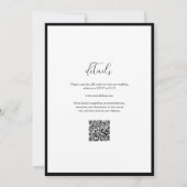 Simple Classy Black & White Border Wedding QR Code 招待状 (裏面)