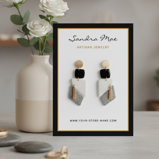 Simple Classy Earring Jewelry Display Card 名刺