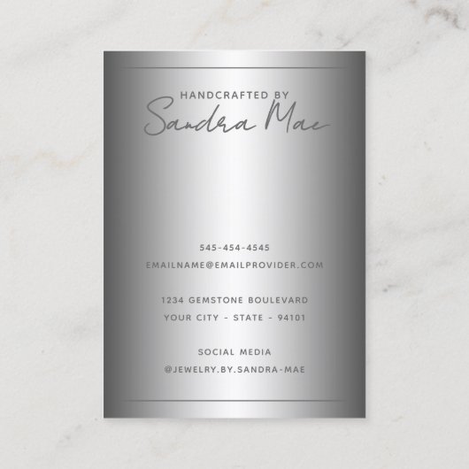 Simple Classy Minimalist Jewelry Display Card 名刺 (裏面)