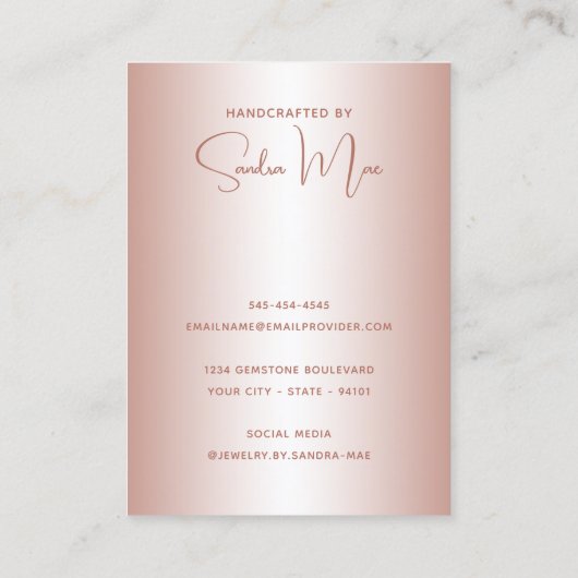 Simple Classy Minimalist Jewelry Display Card 名刺 (裏面)