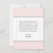 Simple Classy Three Photo Pink | White Graduation サンキューカード (裏面)