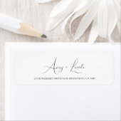 Simple Classy White & Black Script Wedding Address ラベル (インサイチュ)