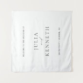 Simple Clean Elegant Wedding Welcome Sign タペストリー (正面)