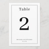 Simple Clean Minimalist Elegant Table Number Card 招待状 (裏面)