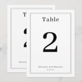 Simple Clean Minimalist Elegant Table Number Card 招待状 (正面/裏面)