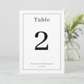 Simple Clean Minimalist Elegant Table Number Card 招待状 (スタンド正面)