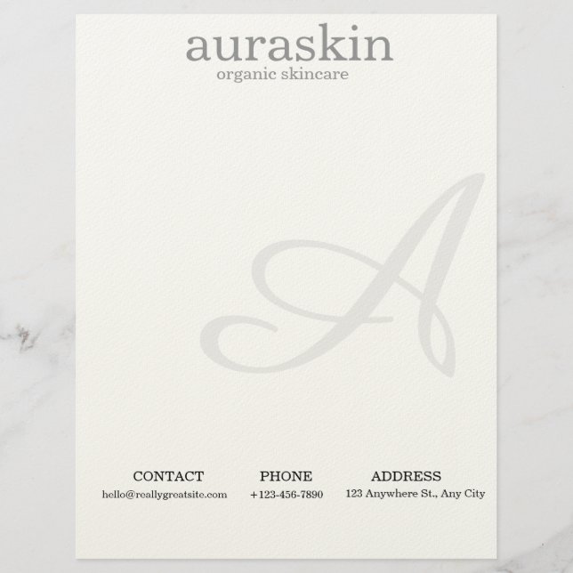 Simple Clean Skincare Letterhead for Beauty Brands レターヘッド (正面)